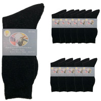12 Pairs Merino Wool Blend Woolen Work Socks Hiking Heavy Duty Warm Thermal BULK