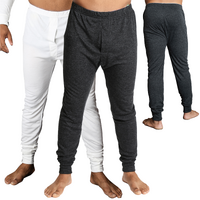 Men's Merino Wool Blend Long John Thermal Pants Underwear Thermals Warm Winter