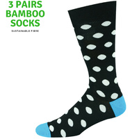 3x Pairs Men's Bamboozld Bamboo Socks Crew - Spots