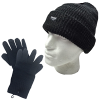 2pcs Set Mens 3M Thinsulate Beanie Hat + Knitted Gloves Winter Warm Snow