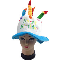 Happy BIRTHDAY CAKE HAT Party Costume Bday Fancy Dress with Candles Gift 