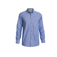 BISLEY Insect Protection Chambray Shirt Long Sleeve Casual Business Work Cotton