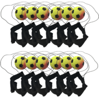12x SPONGE RUBBER BALL with String Solid High Bounce Dog Pet Toy Ball BULK