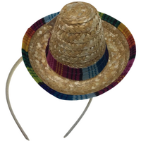12x MINI SOMBRERO HATS on Headband Mexican Spanish Fiesta Party Costume BULK