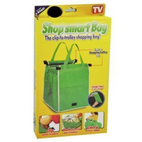 2x Clip To Trolley Shop Smart Bag Groceries Reusable Enviro Expandable Shopping