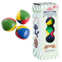 3x Juggling Balls Kids Toy Set Ball Bag for Magic Circus Clown 