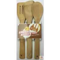 3pcs BAMBOO KITCHEN TOOLS Natural Wooden Cooking Utensils Spoon Spatula Turner