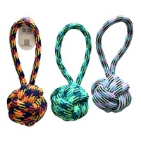 Nunbell Large Pet Toy Rope Knotted Ball - Assorted Colours