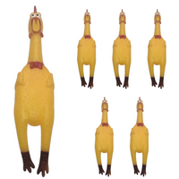 6x SHRILLING CHICKEN Dog Chew Screaming Toy Squeeze Sound Funny Rubber Pet BULK