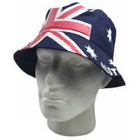 AUSTRALIA FLAG BUCKET HAT Adult Australian Day Aussie Summer Sun Cap Brim