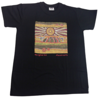 Men's Australia T Shirt Aboriginal Art 100% Cotton Souvenir Indigenous Tee