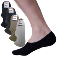 6x Pairs No Show Bamboo Socks Non-Slip Heel Grip Low Cut Invisible Footlet New