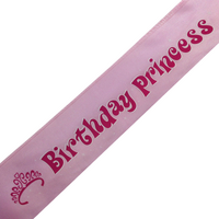 Birthday Princess Sash 21st 18th Girls Night Party Costume Celebration Bday - Pink