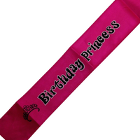Birthday Princess Sash 21st 18th Girls Night Party Costume Celebration Bday - Pink