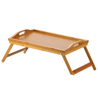 BAMBOO FOLD UP LAP SERVING TRAY Tea Coffee Table Wooden Breakfast in Bed Folding