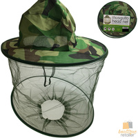 CAMO MOSQUITO NET HAT Outdoor Insect Mesh Protector Cap Bee Fly Bug Camping