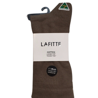 Diabetic Friendly Cotton Loose Top Socks Circulation - Earth/Brown - 6-11