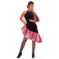 FLAMENCO DANCER COSTUME Spanish Fancy Dress Senorita Outfit Latin Party Mexican