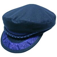 GREEK FISHERMAN Cap Hat Winter Wool Blend MADE IN GREECE Classic Ivy Sailor - Navy Blue