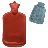 2L HOT WATER BOTTLE + Knitted Cover Winter Warm Rubber Bag Relaxing Warm Therapy