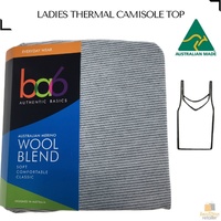 Ladies Merino Wool Blend Camisole Singlet Top Slim Fit Thermal Underwear