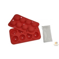 Lollipop Cake Mould 8 Pops Fancy Candy Silicone Baking Trays Kit Set Party