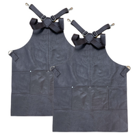 2x BUFFALO LEATHER APRON Cooking Chef Hairdresser Waterproof Durable - Brown