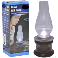 BLOW ON/OFF LED LAMP Light Retro Night Vintage Style Lantern