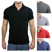 Deluxe 100% ORGANIC COTTON POLO SHIRT Slim Fit T Shirt Top Plain S-XXL