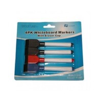 1 Pack of 4 White Board Marker Pens & Eraser - 2 in 1