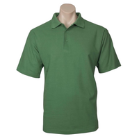 Mens Polo Top Shirt Plain Casual Short Sleeve Pique Knit Basic UPF T-Shirt - Apple Green