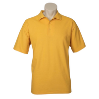 Mens Polo Top Shirt Plain Casual Short Sleeve Knit Basic T-Shirt - Yellow