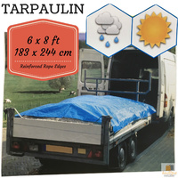 6 x 8 ft TARPAULIN Tarp Camping Poly Cover Waterproof Caravan Truck Ute 183x244