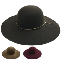 Wide Brim Felt Hat Floppy Vintage Fedora Bowler Cloche Ladies Fashion Cap