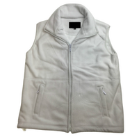 WHITE POLAR FLEECE VEST Thick Casual Wear Warm Winter Plain Fleecy Jacket