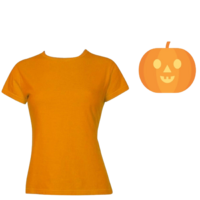 Women's HALLOWEEN T Shirt 100% COTTON Blank Tee Costume Ladies Party - Pumpkin Colour
