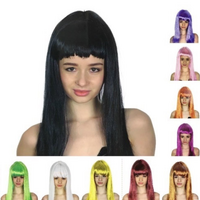 LONG WIG Straight Party Hair Costume Fringe Cosplay Fancy Dress 70cm Womens