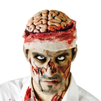 Zombie Brain Skull Cap Costume Halloween Bloody Headpiece Fancy Dress Bandage