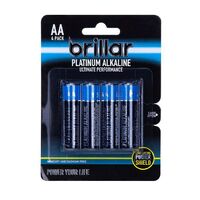 4 Pack LR6 AA Platinum Alkaline Batteries Long Lasting Power Home Office  