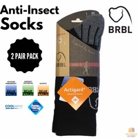 2 Pair BRBL Anti Insect Hiking & Walking Socks Camping Protection Anti Bacterial