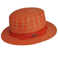 KANGOL Pattern Boater Paper Straw Hat K1310FA Summer Womens Ladies Sun Cap