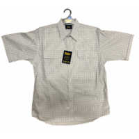 Bisley Men's Short Sleeve Check Shirt Checkered Cotton Blend Casual Business Work - Green