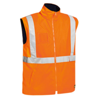 BISLEY Hi Vis Taped Rain Wet Weather Vest Fleece Lined Warm Winter - Orange