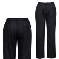 Portwest Women's Rachel Chef Trousers Pants Ladies Hospitality Workwear - Black