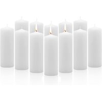 36x Premium Church Candle Pillar Candles White Unscented Lead Free 36Hrs - 5*15cm 