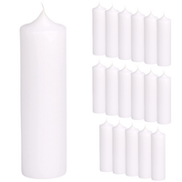 16x Premium Church Candle Pillar Candles White Unscented Lead Free 90Hrs - 7*20cm 
