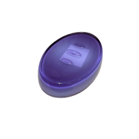 6x Creative Home Oval Soap Dish Holder Plate - Purple (Bulk)