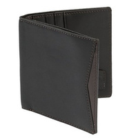 CHEDDAR POCKET Wilbur Business Bi-Fold Wallet - Black/Brown