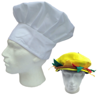 2pcs Set Chefs Hat Baker Cap + Burger Hat Funny Halloween Costume Party Accessory