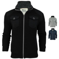 CROSSHATCH Men's Claytons Zip Up SHERPA Jacket Fur Lined Jumper Sweater